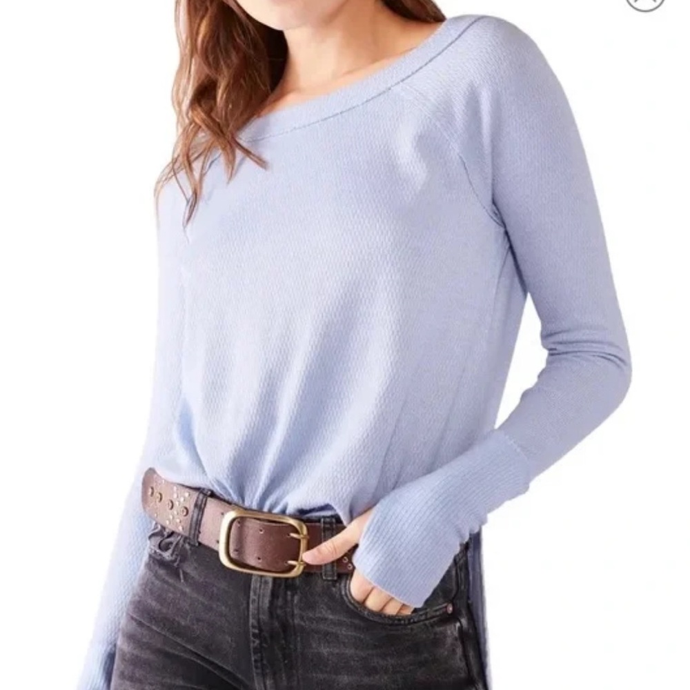 FREE PEOPLE Snowy Thermal Shirt In The Rain Size M